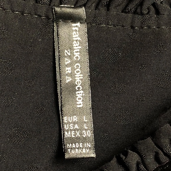 Zara Tops Black Peasant Top w/ Velvet Trim Detail - Picture 10 of 11